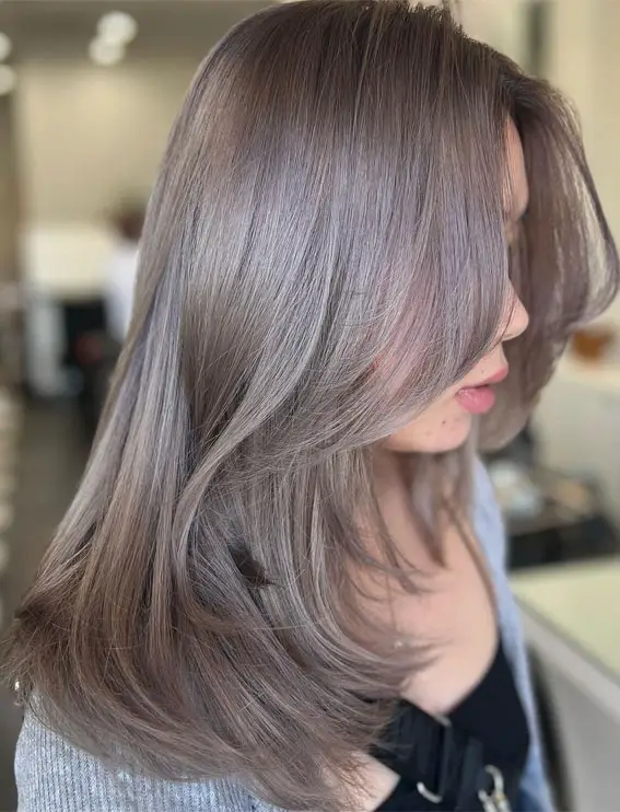 Front View Slight Side Profile Collarbone Ash Blonde With Darker Ash Lowlights Front View Slight Side Profile Collarbone Ash Blonde With Darker Ash Lowlights — Lowlights for Blonde Hair