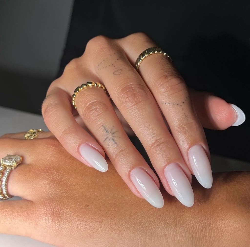 Both Hands Visual Idea — Milky White Nails