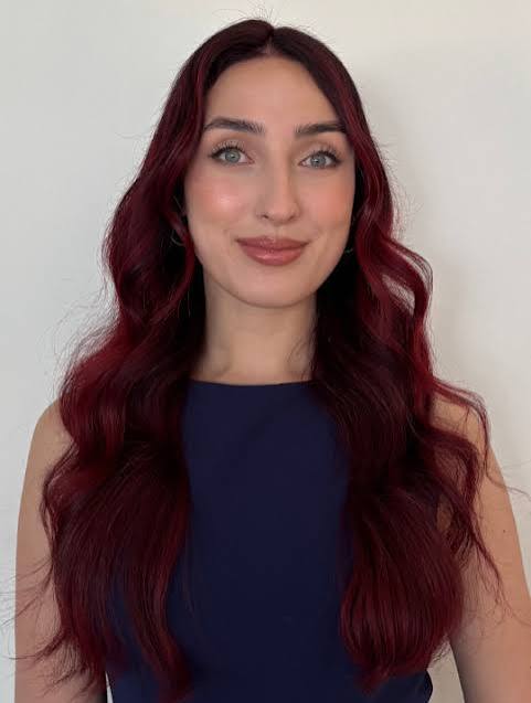 Mid-Back Dark Brown With Cherry Balayage Mid-Back Dark Brown With Cherry Balayage — Cherry Cola Hair Color