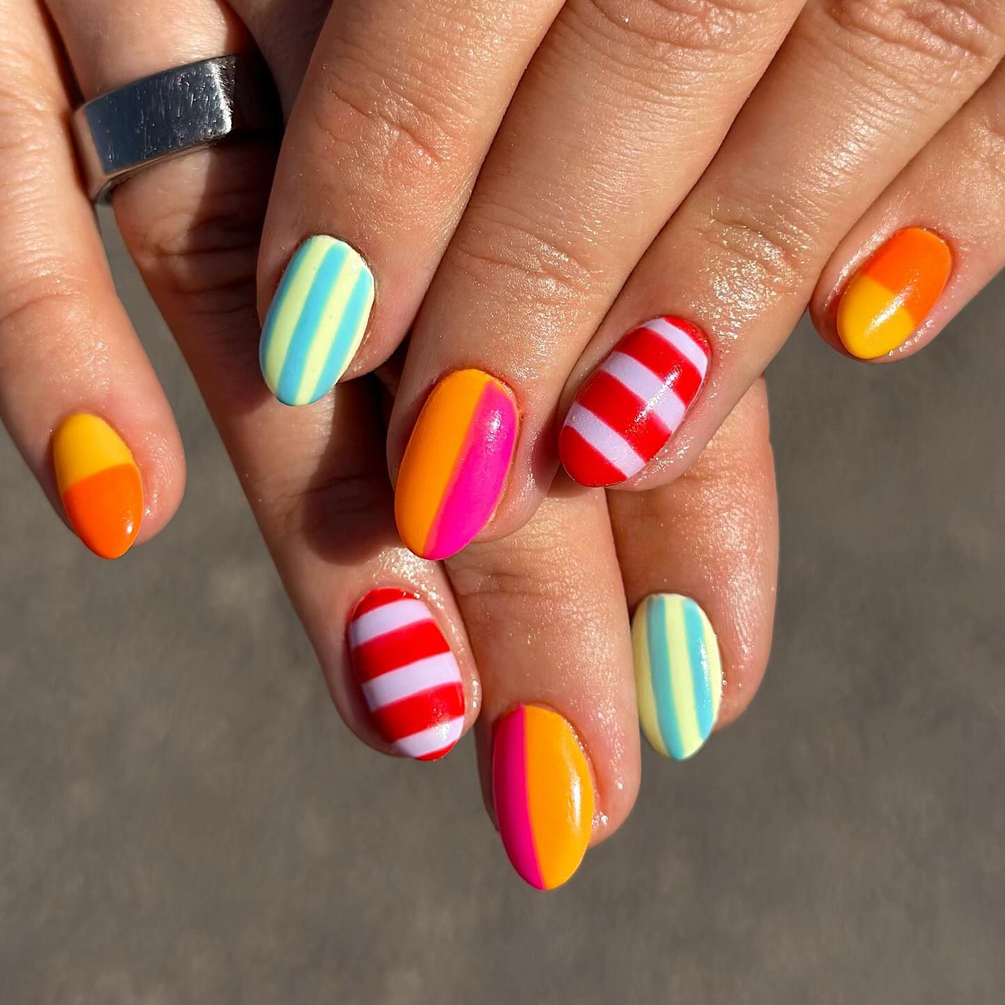 Bold Diagonal Stripes And Color Blocking Visual Idea Bold Diagonal Stripes And Color Blocking Visual Idea — Easy Nail Designs