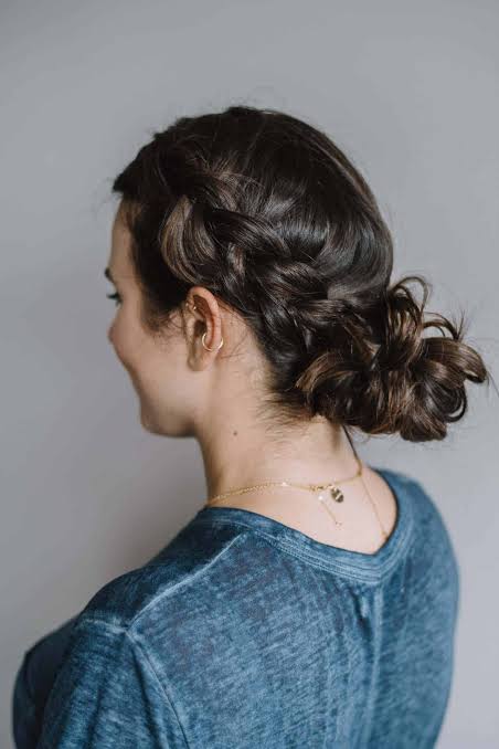 Braided Low Bun With Dark Brown Hair Braided Low Bun With Dark Brown Hair — Winter Bun Hairstyles