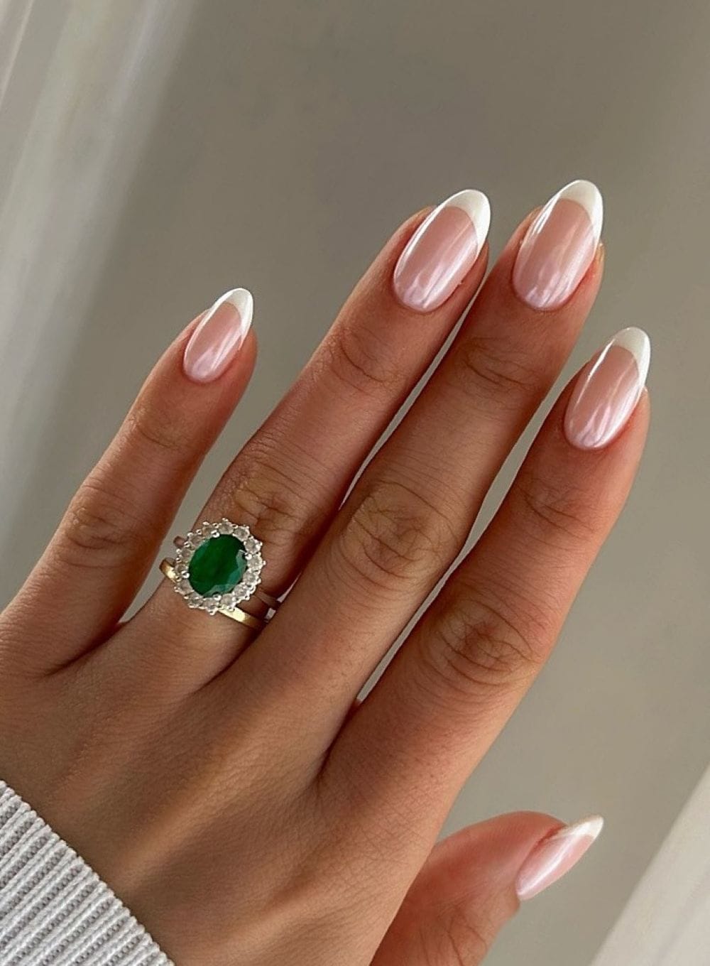 Pearlescent French Oval Nails Pearlescent French Oval Nails — Classy Winter Nails