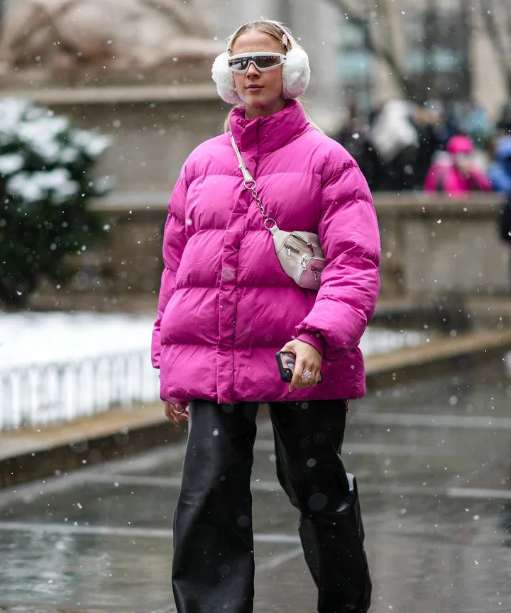 Bright Pink Puffer Jacket for a Bold Street Style Statement — Colorful Winter Outfits