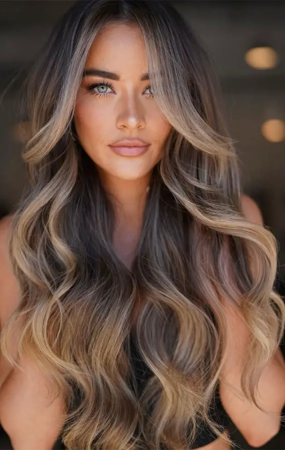 Mid-Back Dark Blonde With Beige Blonde Balayage Mid-Back Dark Blonde With Beige Blonde Balayage — Winter Balayage