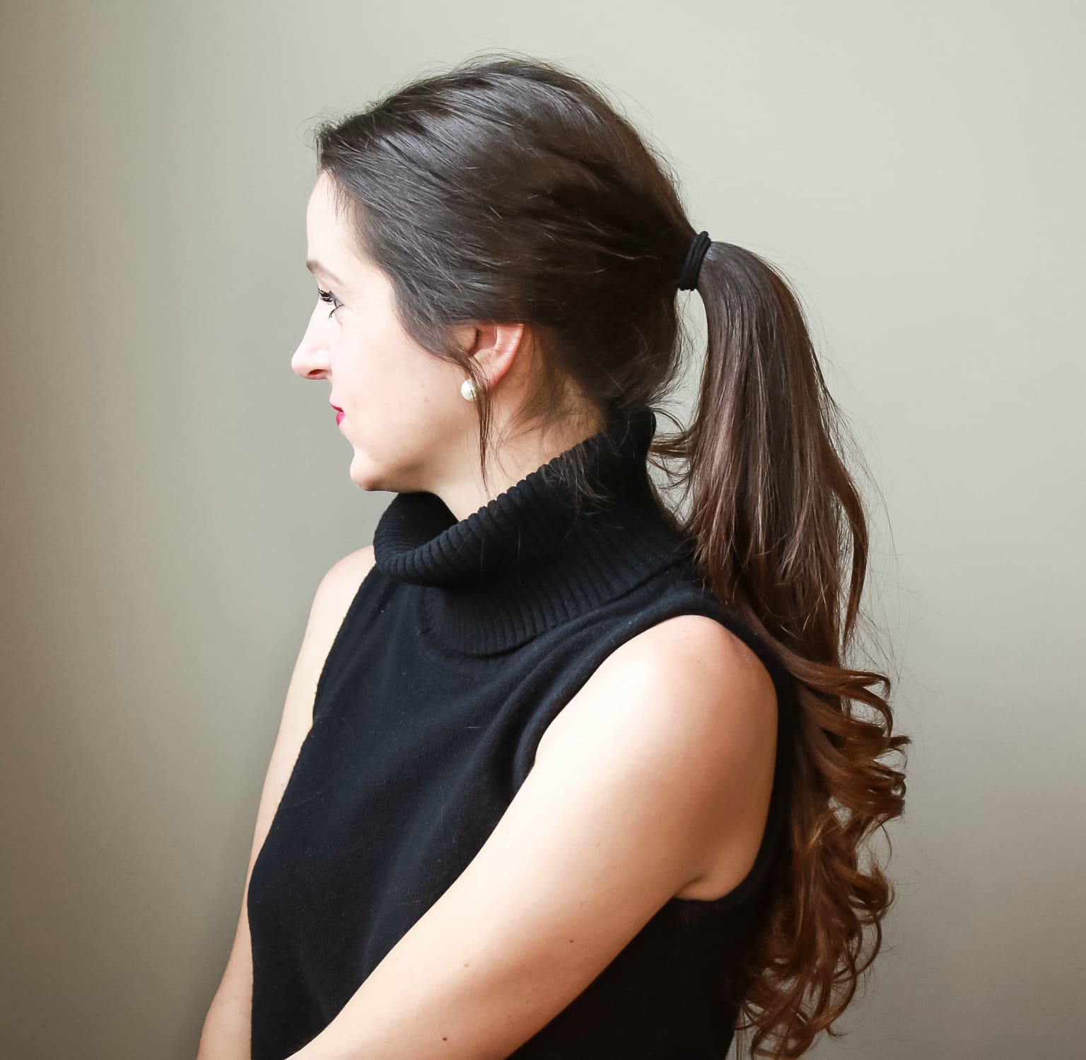 Loose Dark Brown Low Ponytail Loose Dark Brown Low Ponytail — Winter Ponytail Hairstyles