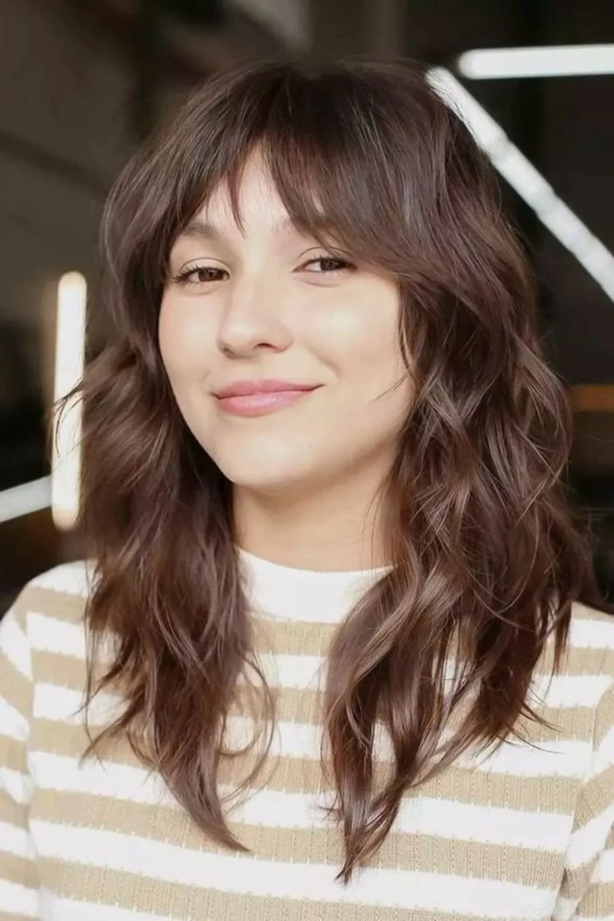 Shoulder Shag With Air-Dried Texture Shoulder Shag With Air-Dried Texture — Winter Haircuts with Curtain Bangs
