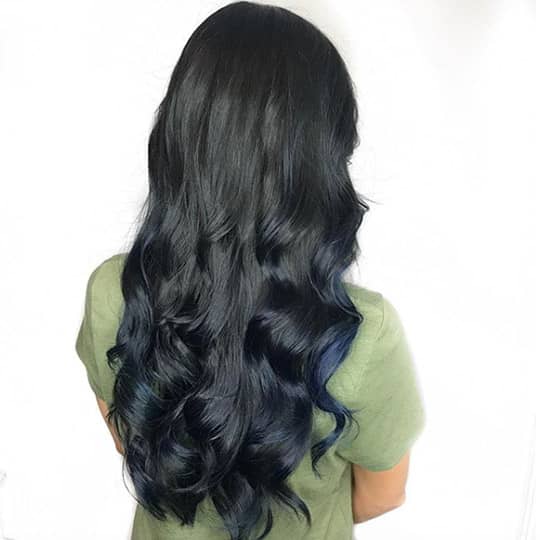 Salon Mid-Back Black With Blue Undertones Salon Mid-Back Black With Blue Undertones — Blue Black Hair