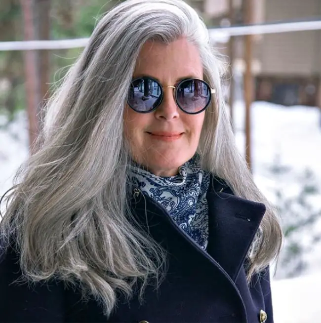 Silver Gray Voluminous Blowout Silver Gray Voluminous Blowout — Winter Hairstyles for Gray Hair