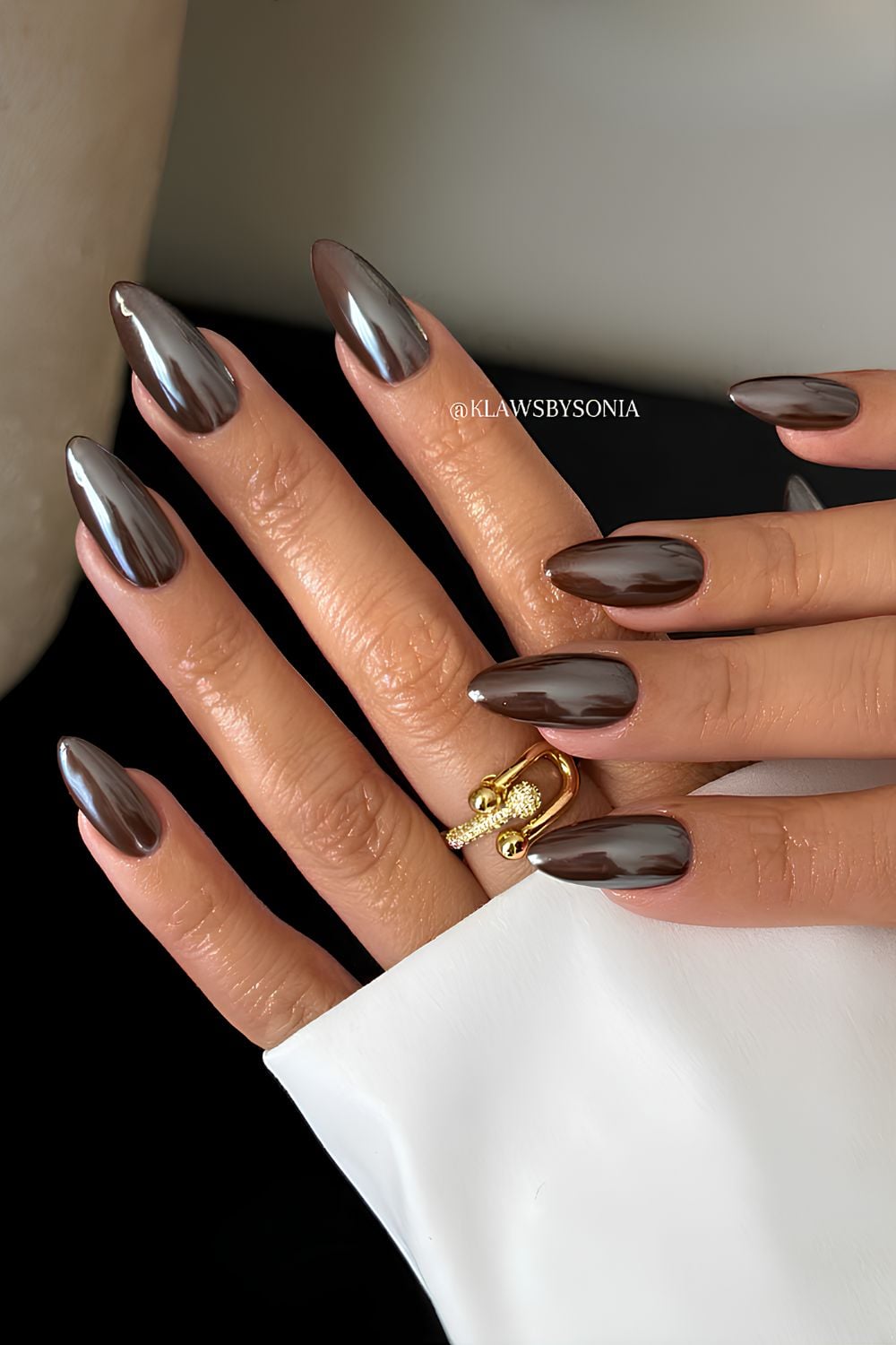 Evening Wear Visual Idea Chocolate Brown Nails