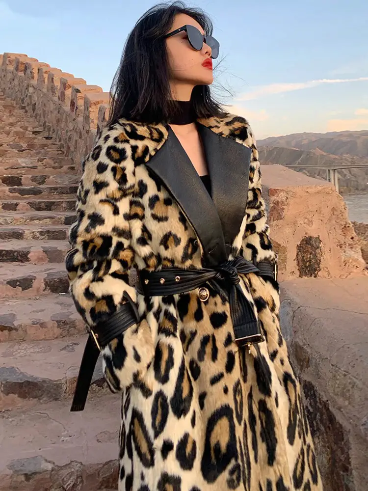 Leopard Trench Coat with Leather Accents Leopard Trench Coat with Leather Accents — Leopard Coat Outfits