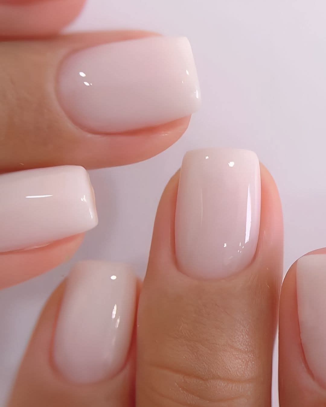 Opaque Milky White With A Hint Of Pink Visual Idea — Milky White Nails