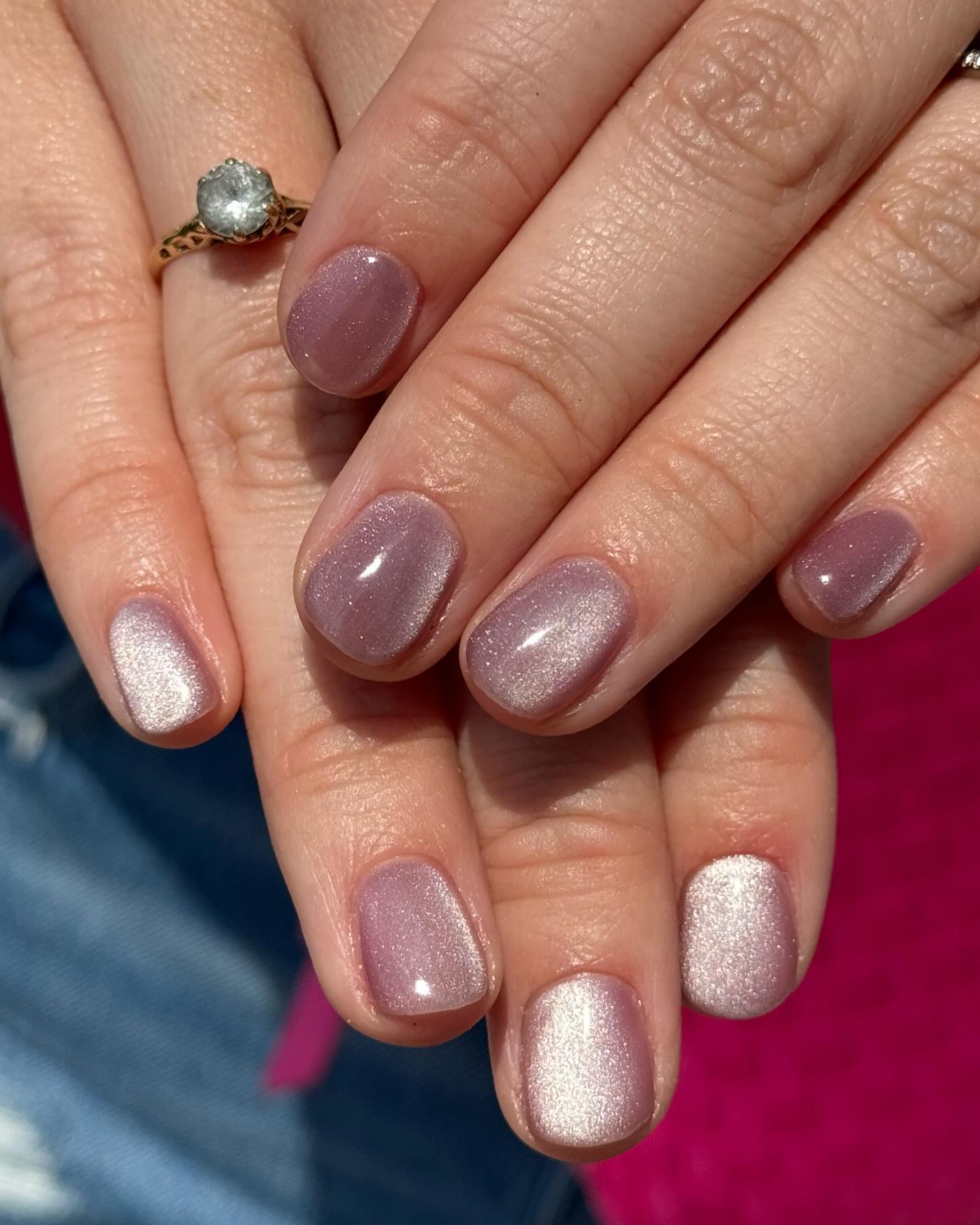 Short Oval in Pastel Shades with Shimmer Short Oval in Pastel Shades with Shimmer — Classy Simple Nail Designs