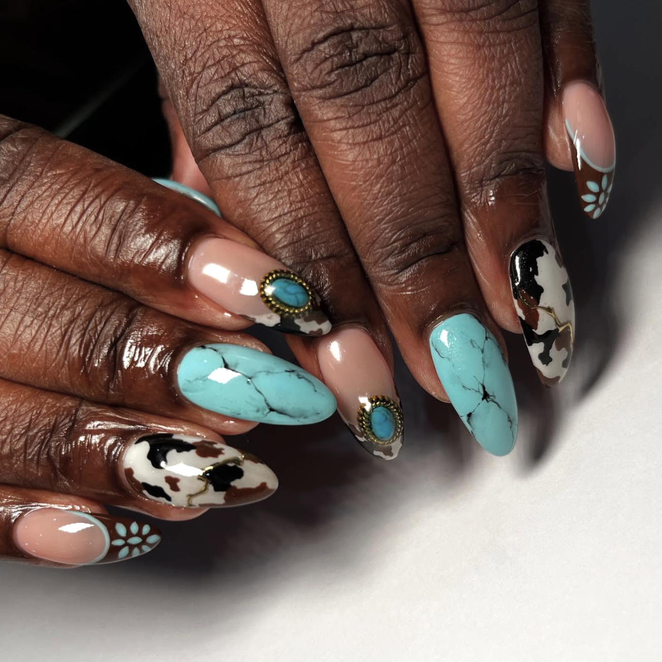 Western Boho Visual Idea Western Boho Visual Idea — Blue Nail Inspo