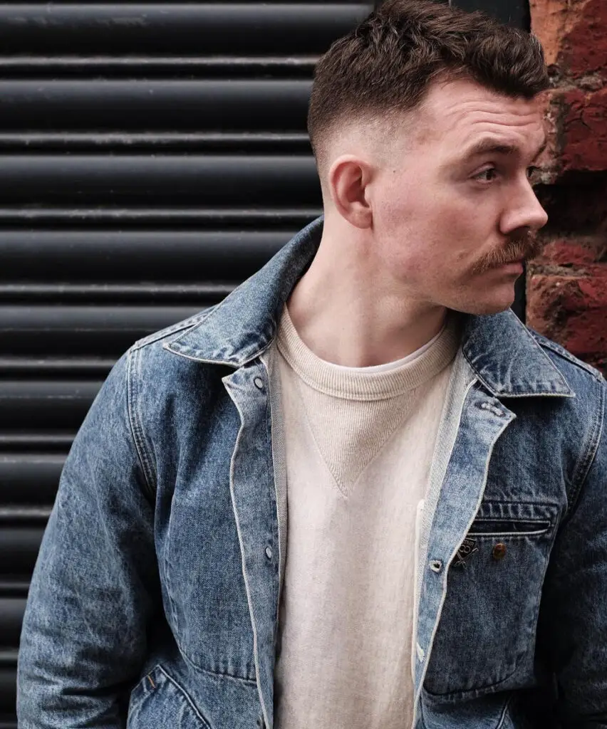 Dark Brown Fade With Blonde Highlights Dark Brown Fade With Blonde Highlights — Winter Haircuts for Men