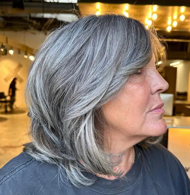 Mid-Length Layers With Face-Framing Mid-Length Layers With Face-Framing — Winter Hairstyles for Gray Hair