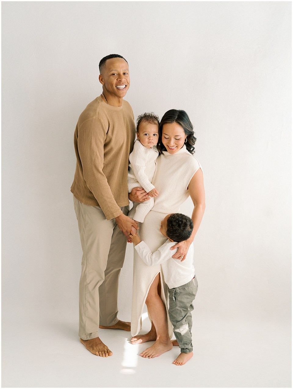 Matching Grey Loungewear Sets for a Cohesive Winter Photo — Winter Family Photo Outfits