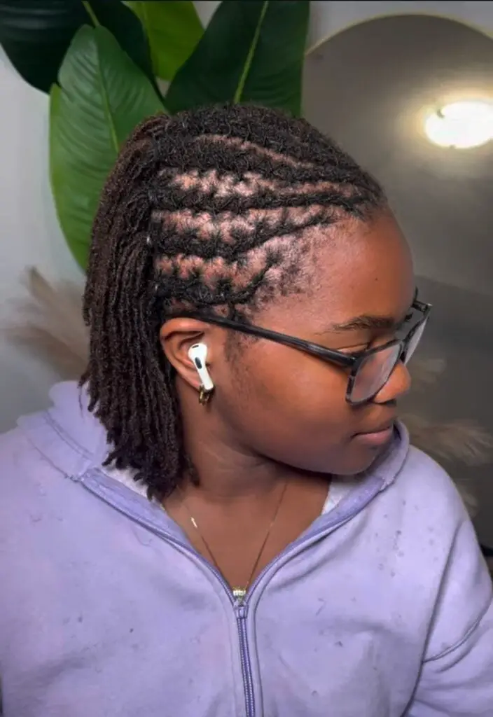 Braided Updo with Scalp Detail Braided Updo with Scalp Detail — Winter Loc Styles