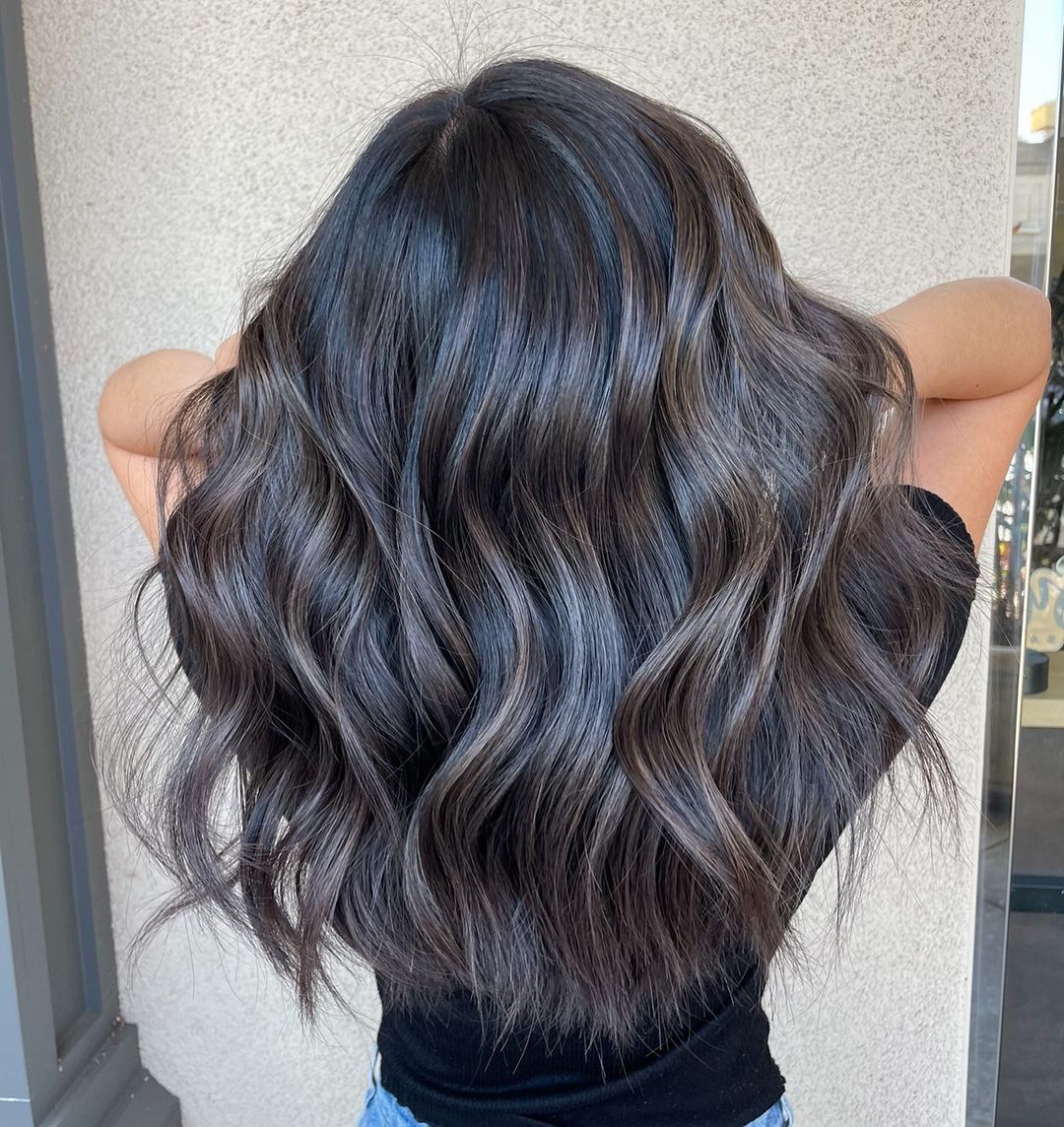 Wavy Medium Density Dark Ash Brown With Ash Blonde Highlights Wavy Medium Density Dark Ash Brown With Ash Blonde Highlights — Ash Brown Hair