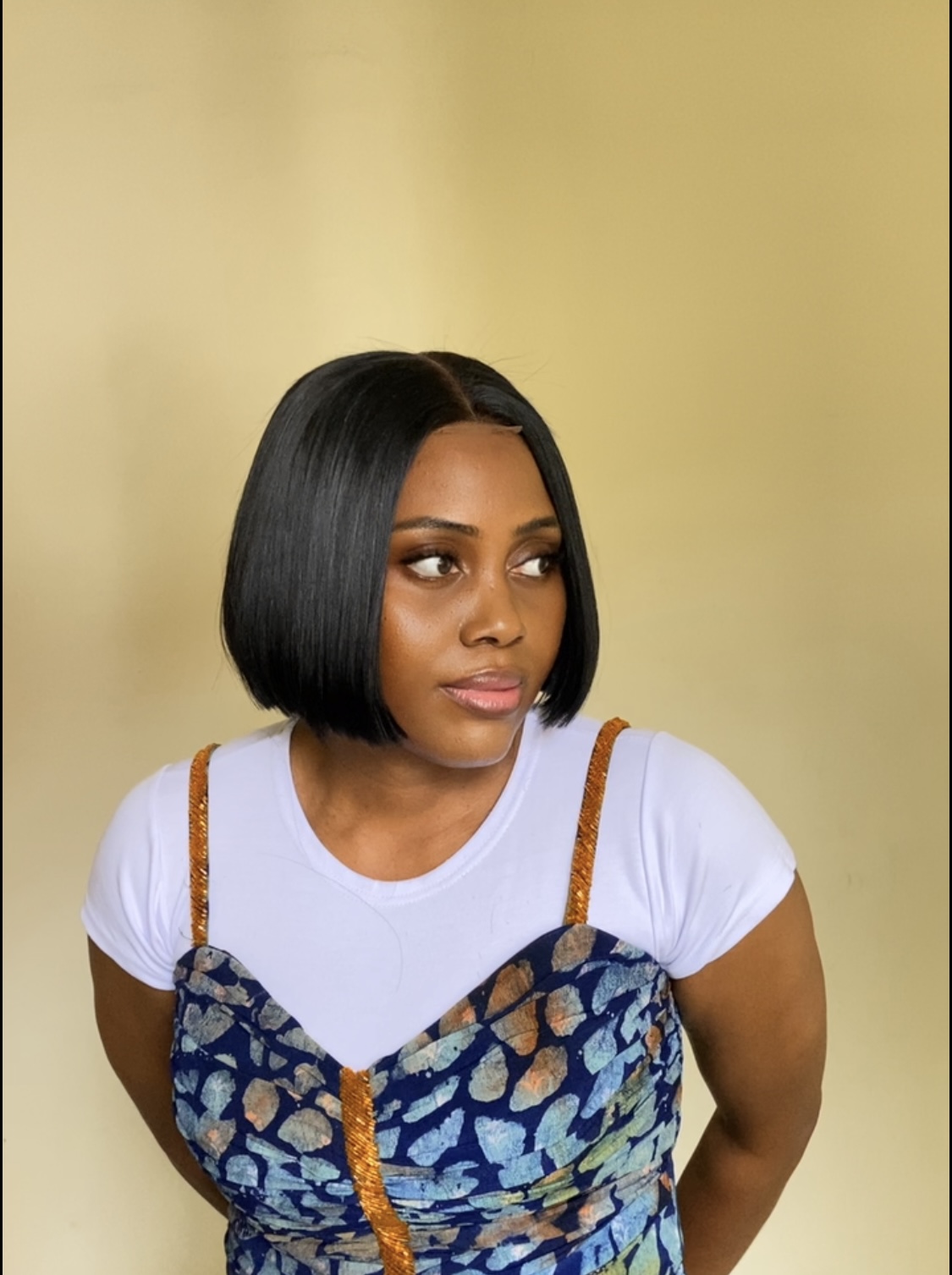 Front View Chin Length Jet Black Bob Sleek Front View Chin Length Jet Black Bob Sleek — Jet Black Hair