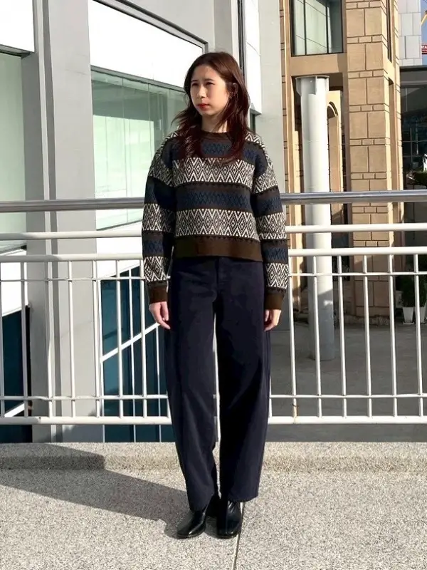 Classic Fair Isle with Wide-Leg Pants and Ankle Boots Classic Fair Isle with Wide-Leg Pants and Ankle Boots — Fair Isle Sweater Outfits
