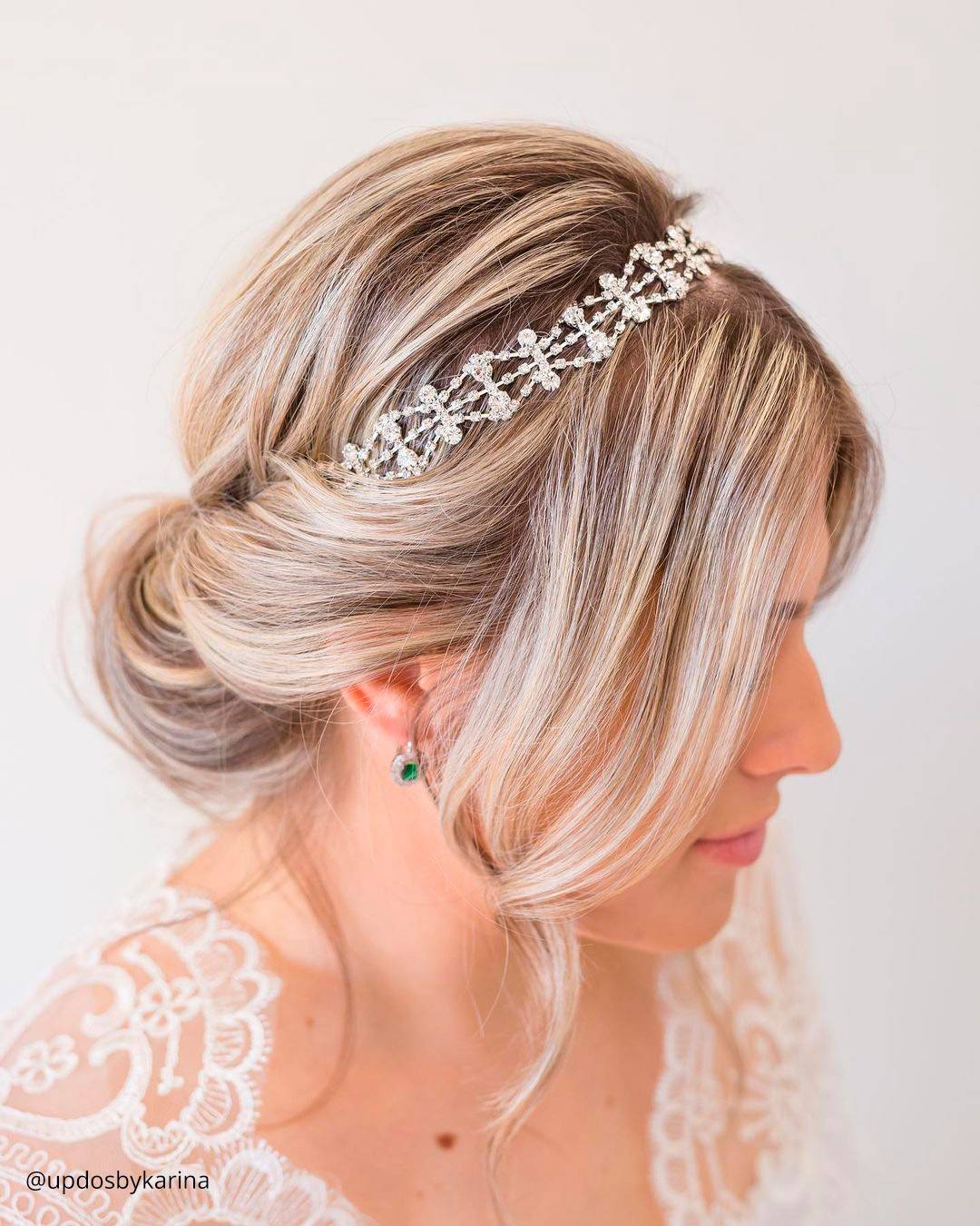 Collarbone Twisted Bun With Jeweled Headband Collarbone Twisted Bun With Jeweled Headband — Winter Hairstyles with Headband