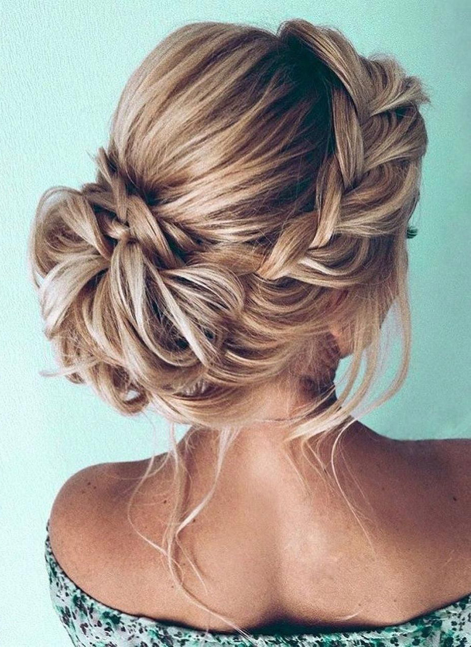 No Bangs Blonde Mid-Back Braided Updo With Twists No Bangs Blonde Mid-Back Braided Updo With Twists — Winter Date Night Hairstyles