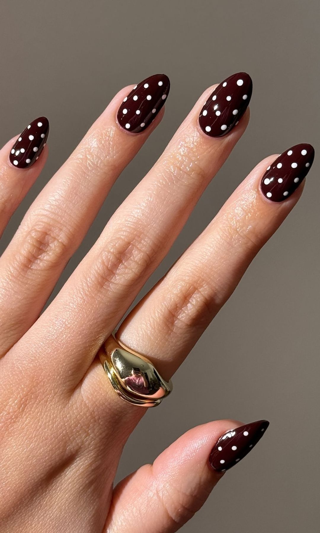 White Dots On All Nails Visual Idea White Dots On All Nails Visual Idea — Chocolate Brown Nails