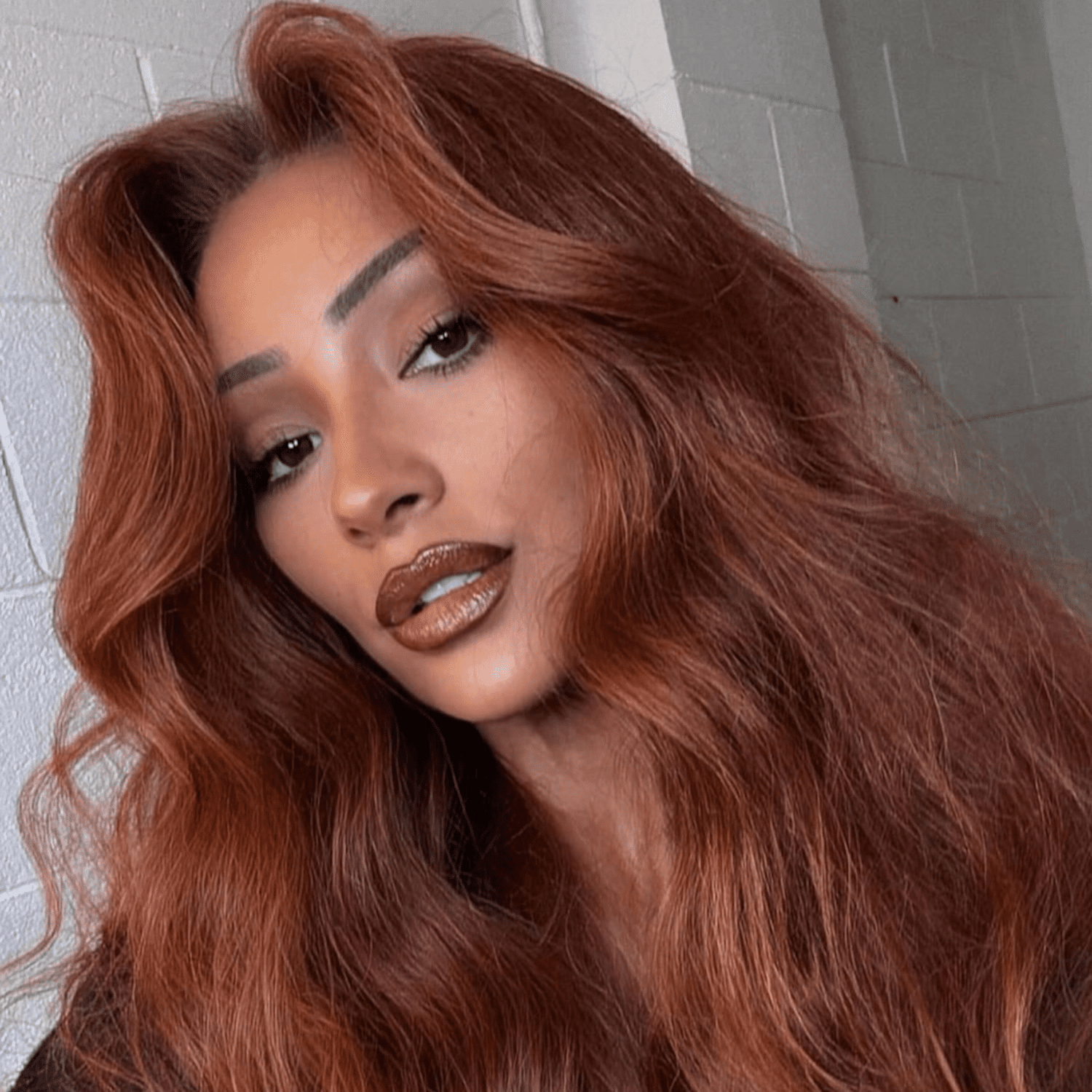 Vibrant Fiery Auburn Voluminous Waves Vibrant Fiery Auburn Voluminous Waves — Winter Auburn Hair Color