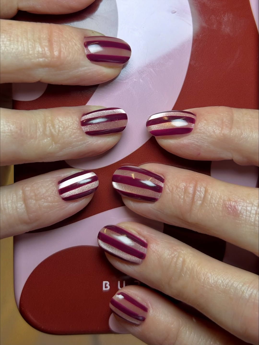Short Square Diagonal Stripes Short Square Diagonal Stripes — Trendy Simple Nail Designs
