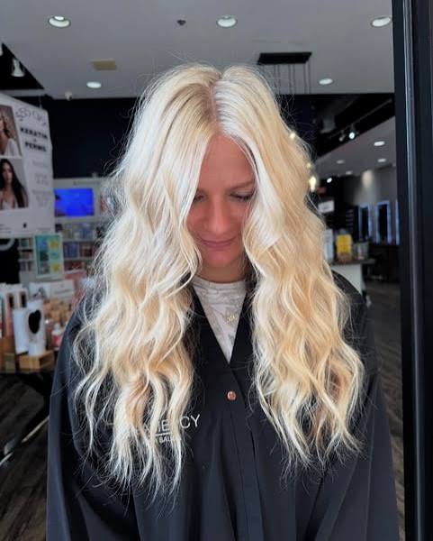 Platinum Blonde Waves with Nylon Jacket Platinum Blonde Waves with Nylon Jacket — Blonde Hair Colour