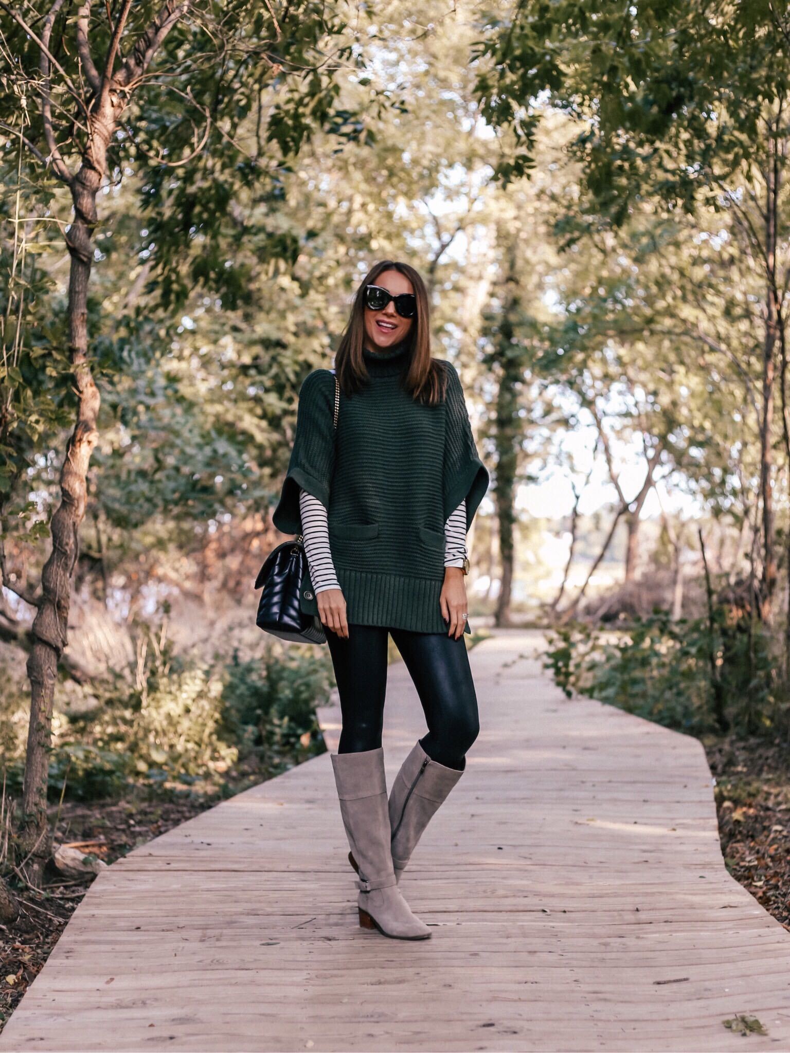 Green Poncho Sweater with Leggings Green Poncho Sweater with Leggings — Sweater Outfits