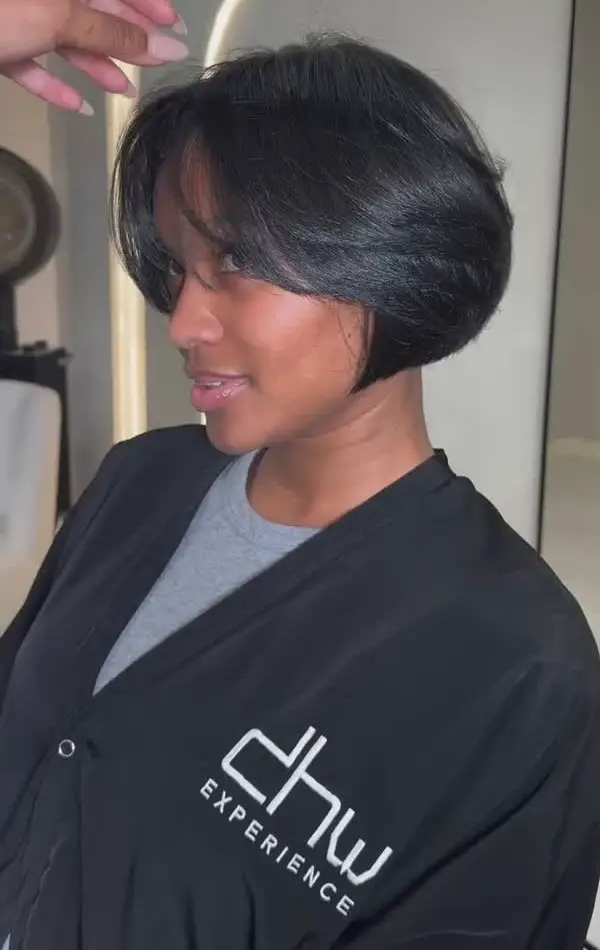 Blunt Chin-Length Bob With Fringe Blunt Chin-Length Bob With Fringe — Winter Haircuts for Black Women