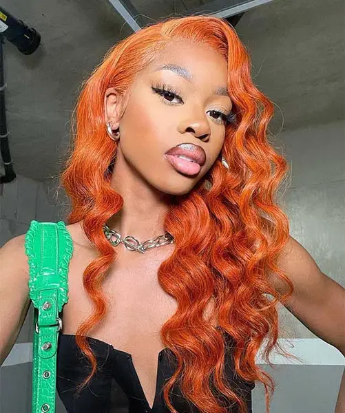 Vibrant Orange with Darker Roots — Winter Hair Colors for Black Women