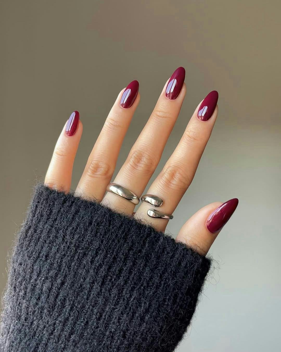 Deep Rich Red Glossy Stilettos Deep Rich Red Glossy Stilettos — Winter Nail Colors