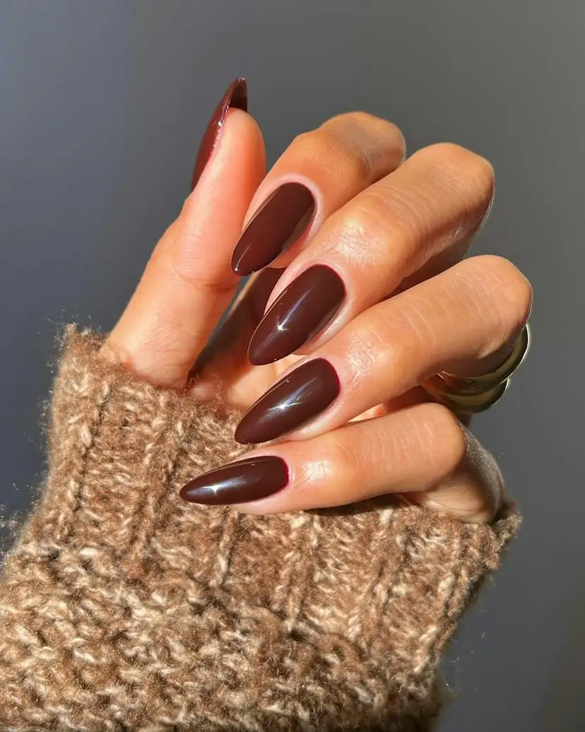 Scattered White And Gold Stars Visual Idea — Dark Winter Nails