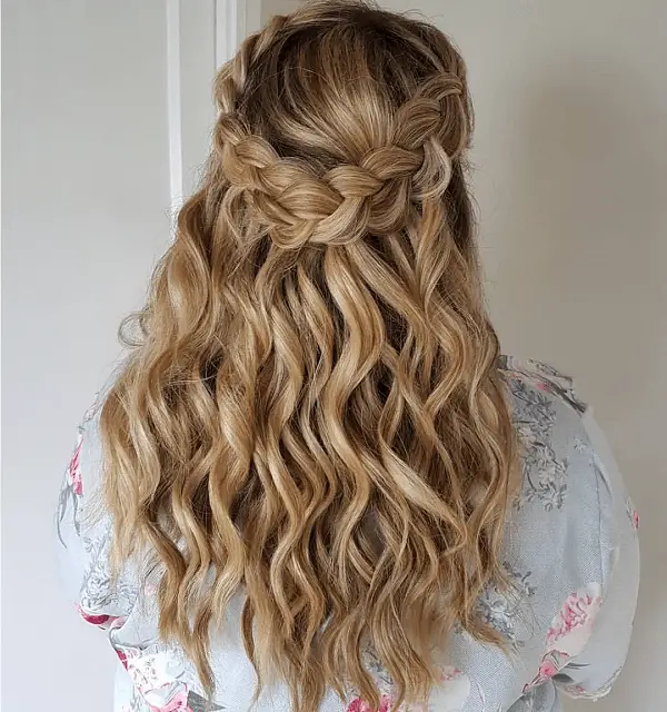 Double Braided Crown Blonde Double Braided Crown Blonde — Winter Half Up Half Down Hairstyles