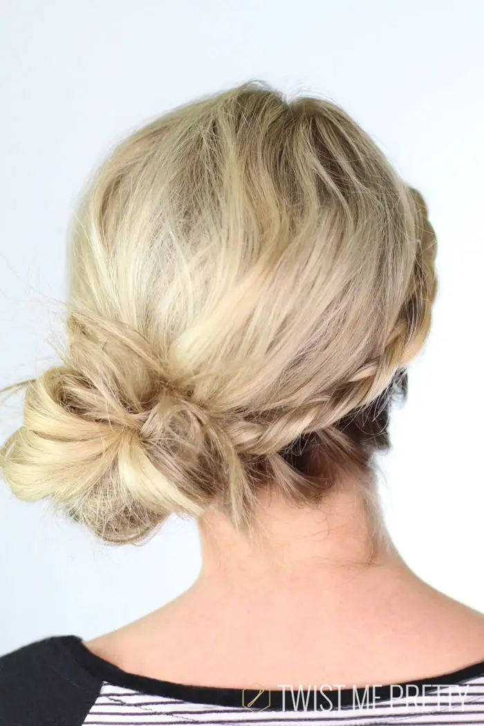 Messy Bun With Braid Accents Messy Bun With Braid Accents — Winter Bun Hairstyles