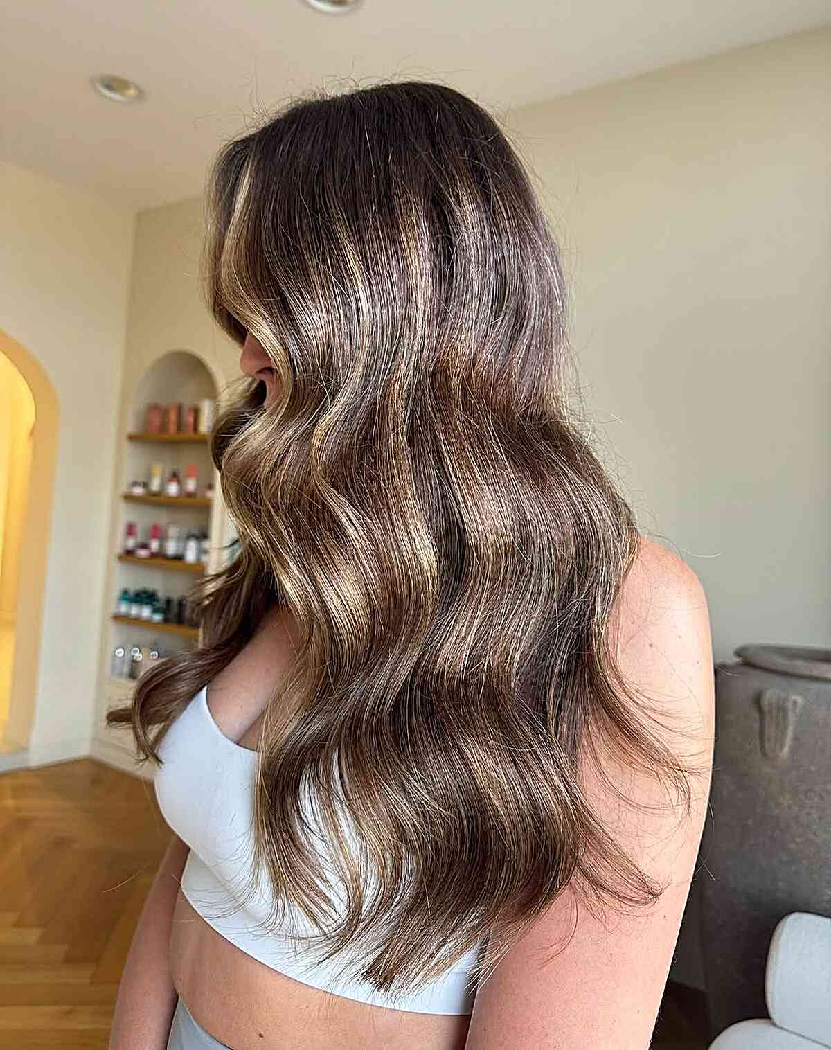 No Bangs Dark Brown With Blonde Highlights — Winter Highlights