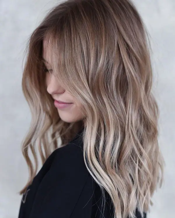 Mid-Back Ash Blonde With Lowlights and Highlights — Medium Density Lowlights for Blonde Hair