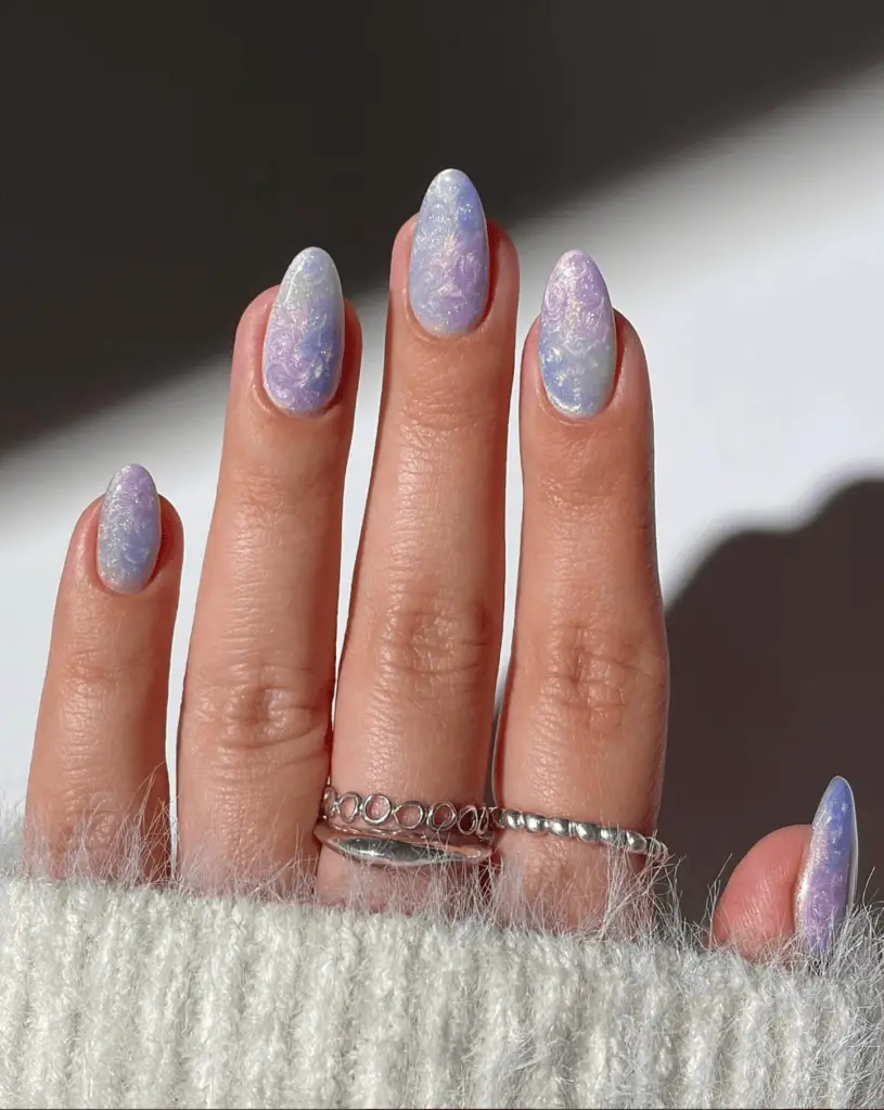 Shimmering Pastel Abstract Medium Ovals Shimmering Pastel Abstract Medium Ovals — Pastel Winter Nails