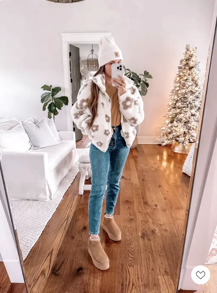 Tan Platform Boots Outfit Idea Tan Platform Boots Outfit Idea — Beanie Outfits