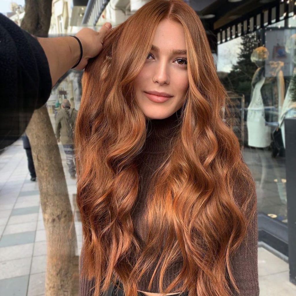 Mid-Back Vibrant Warm Copper Red with Golden Highlights Mid-Back Vibrant Warm Copper Red with Golden Highlights — Winter Red Hair Colors