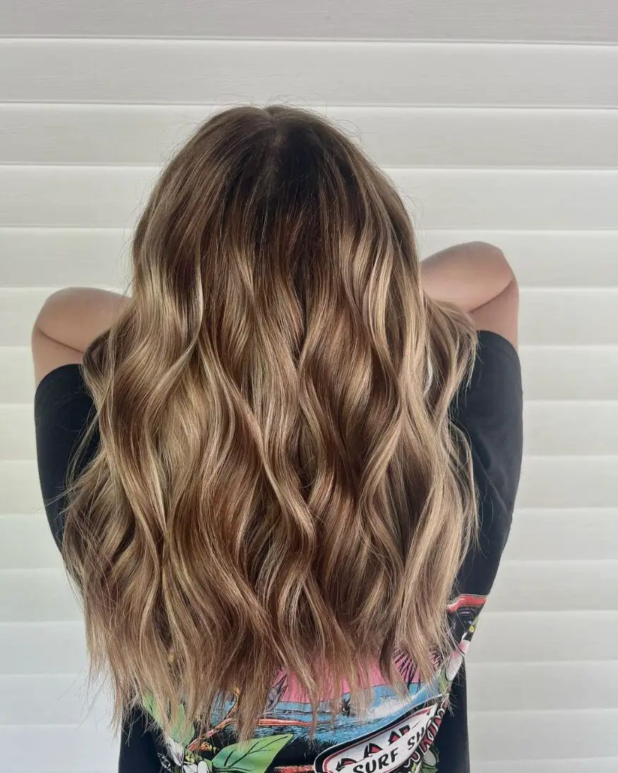 Mid-Back Medium Blonde With Ash Brown Lowlights — Is Shown From The Back Mid-Back Medium Blonde With Ash Brown Lowlights — Is Shown From The Back — Lowlights for Blonde Hair