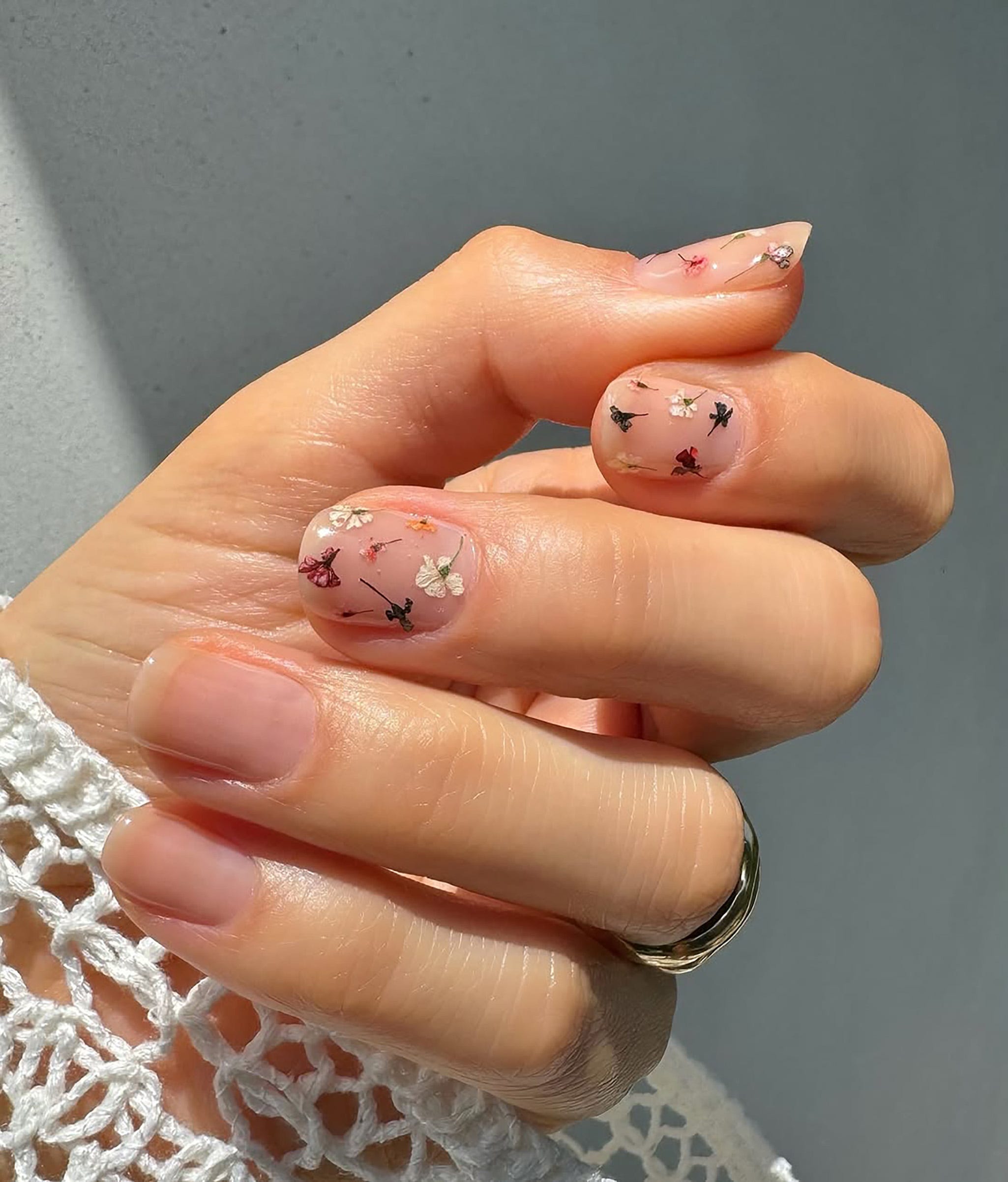 Pale Pink Abstract Matte Almonds Pale Pink Abstract Matte Almonds — Winter to Spring Transition Nails
