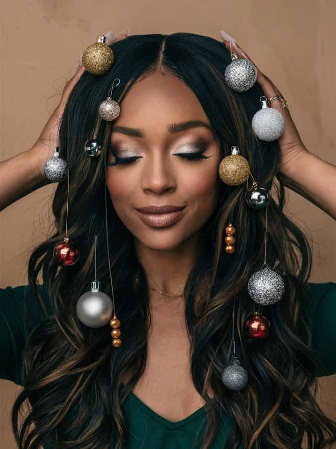 Wavy Dark Brown with Caramel Highlights — Winter Braid Colors for Black Women