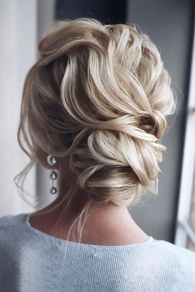 Ash Blonde Textured Updo — Winter Party Hairstyles