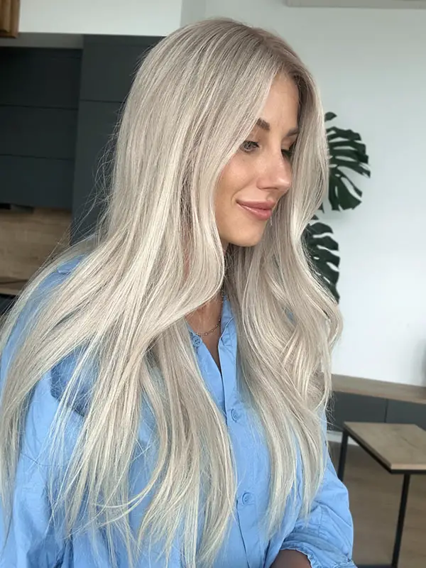 Front View Slight Side Profile Visual Idea — Cool Winter Hair Colors