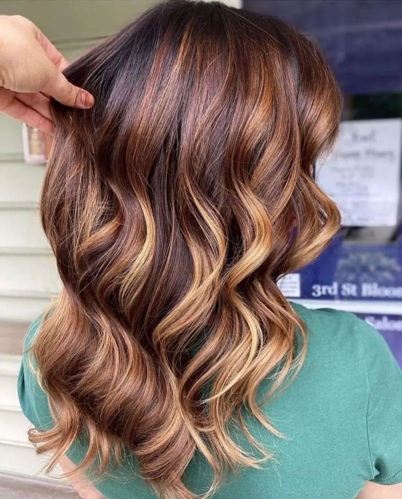 Shoulder Length Layers With Golden Blonde Balayage Shoulder Length Layers With Golden Blonde Balayage — Winter Balayage
