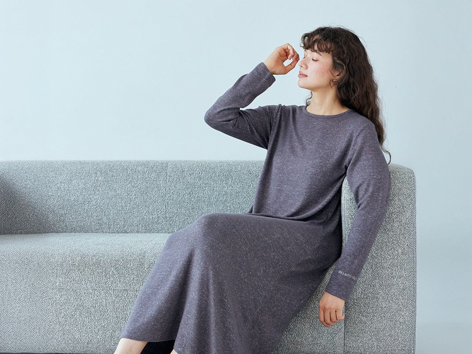 Dark Grey Relaxed A-Line Knit Long-Sleeve Dress Dark Grey Relaxed A-Line Knit Long-Sleeve Dress — Loungewear Outfits