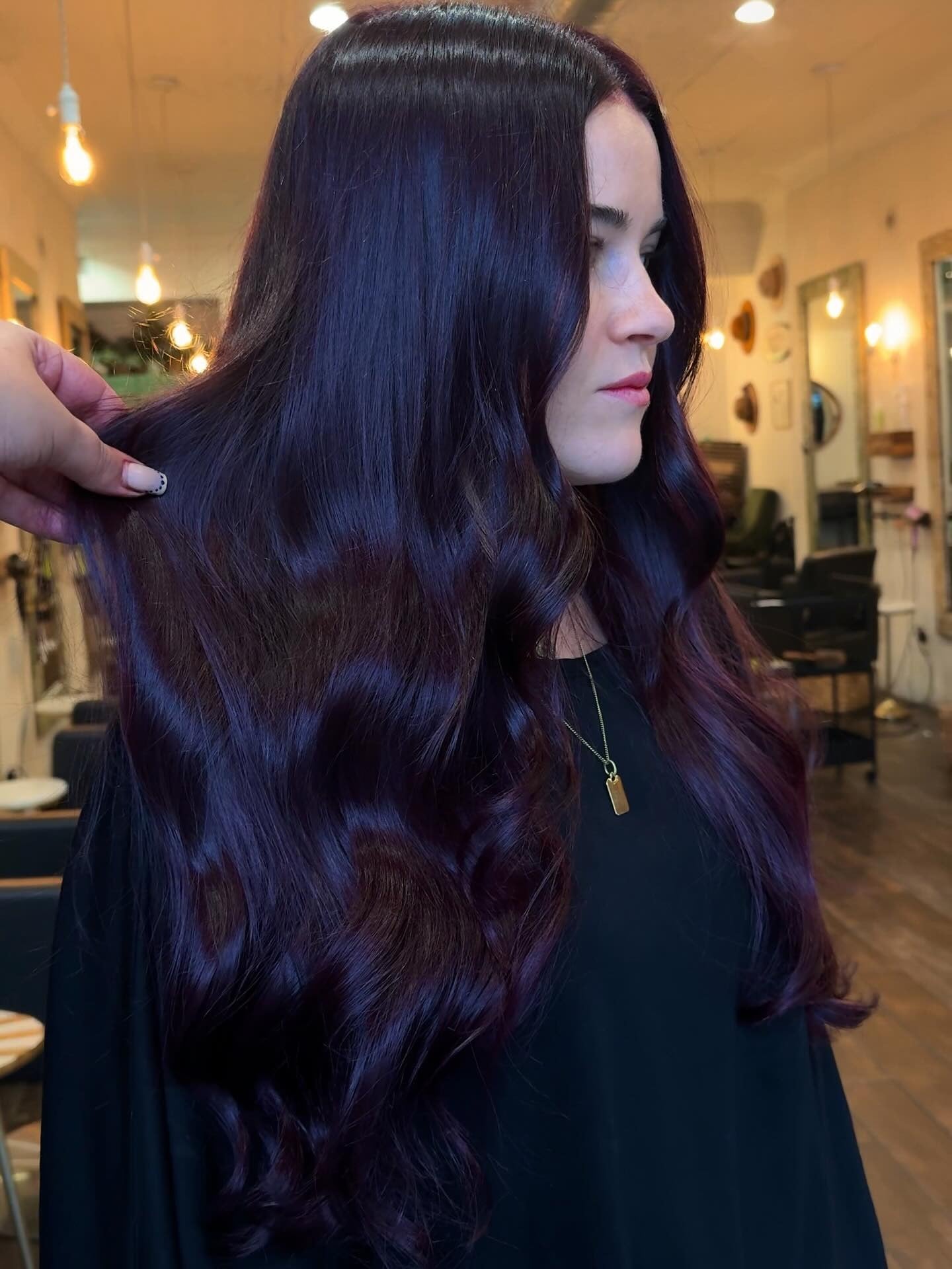 Rich Dark Burgundy Wavy Hair Rich Dark Burgundy Wavy Hair — Burgundy Hair Color